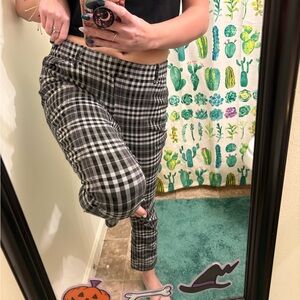 GAP Black and White Plaid Pants